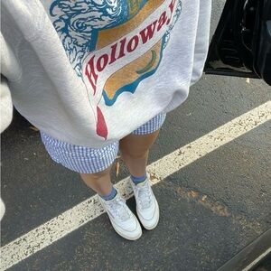 Reebok sneakers cream and blue size 8